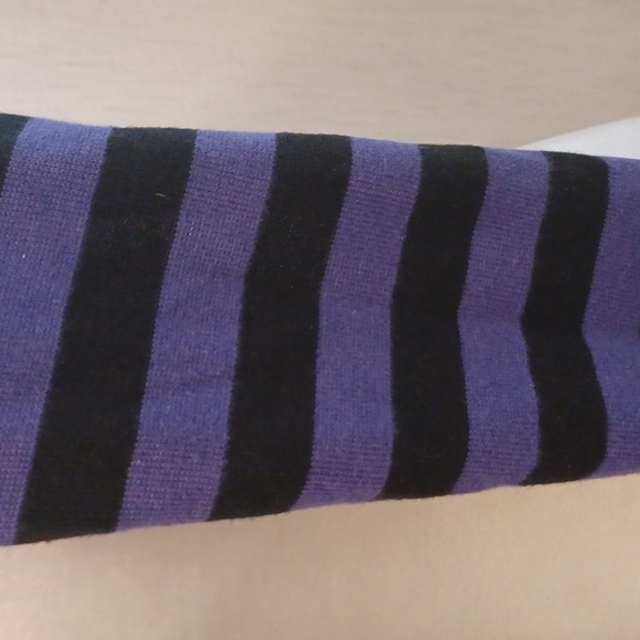 4/$30 New Purple & Black Striped Scarf - Picture 2 of 4